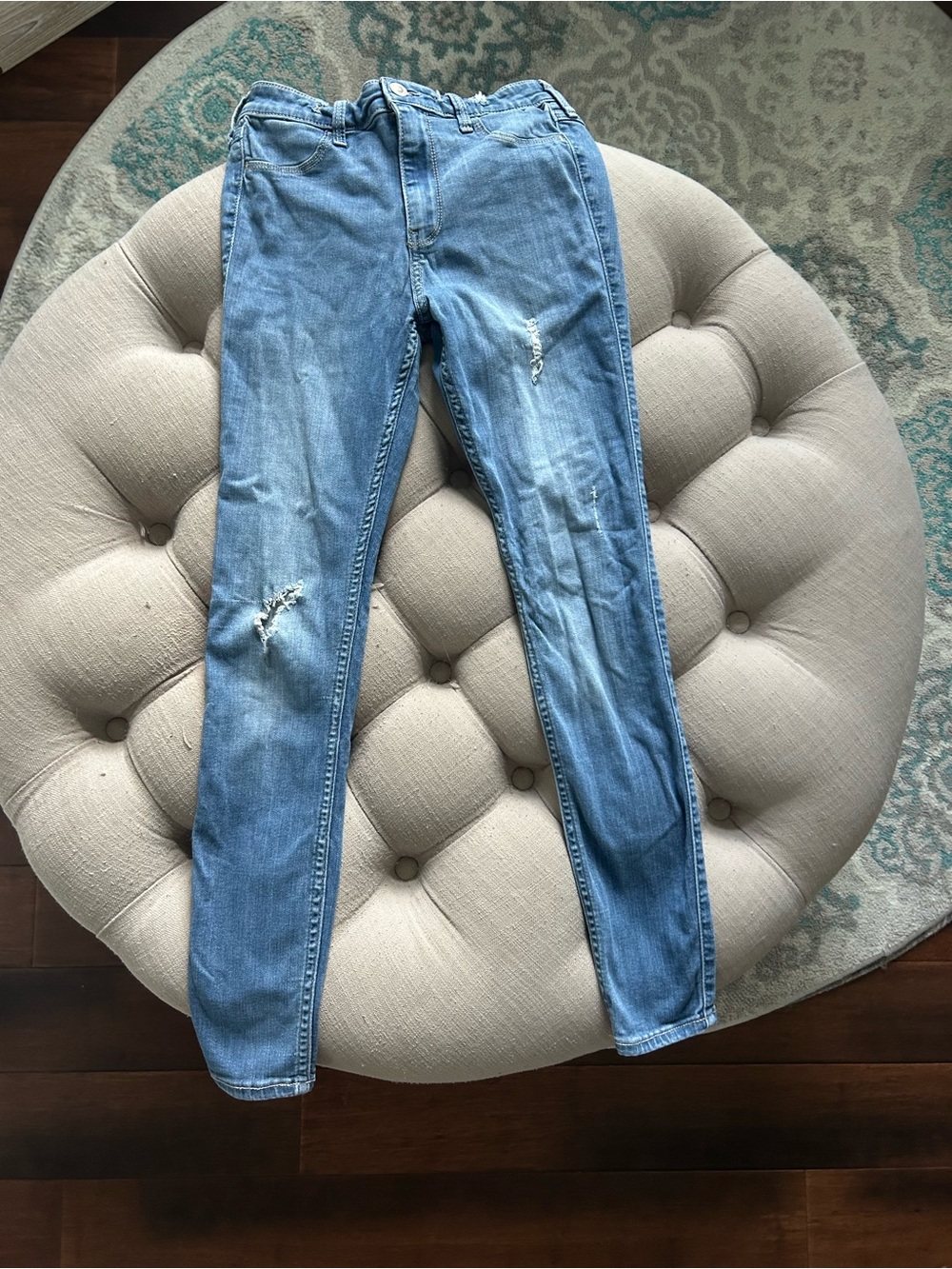 Hollister Light Blue Ripped Skinny Jeans